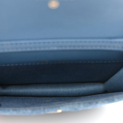 Chanel Denim Quilted CC Pearl Crush Clutch With Chain Blue 6 of 8