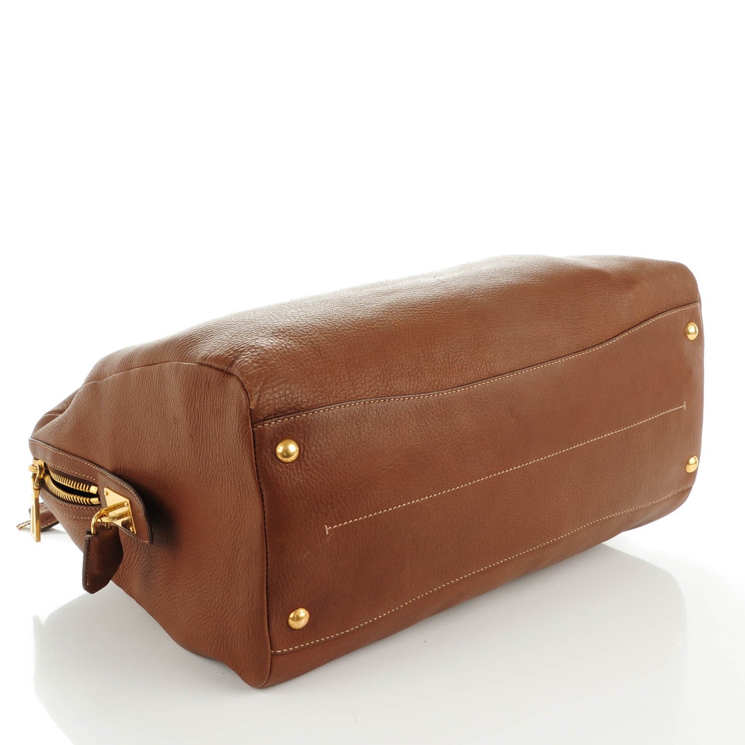 Prada Cervo Deerskin Bauletto Cammello 4 of 7