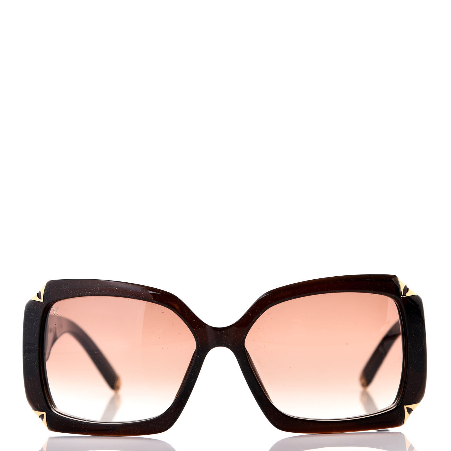 Louis Vuitton Hortensia Cat Eye Sunglasses Z0366W Brown Glitter 2 of 8