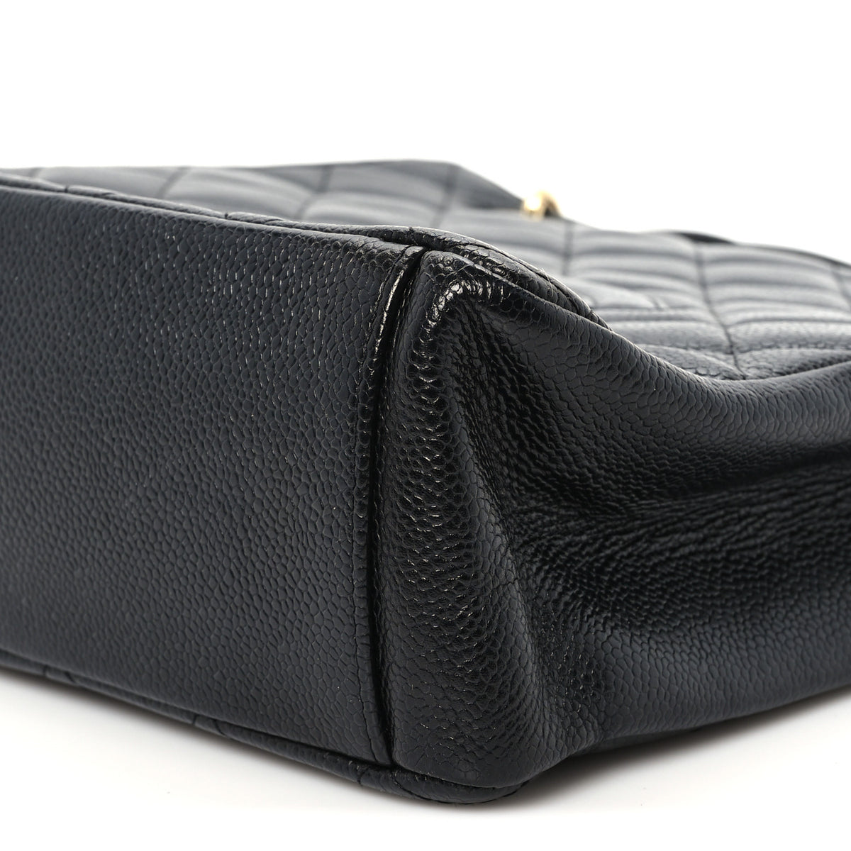 Caviar Quilted Petit Shopping Tote PST Black