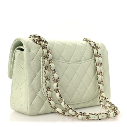 Chanel Caviar Quilted Small Double Flap Light Green 3 of 10
