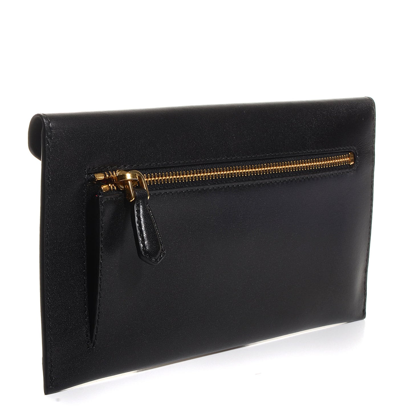 Box Calfskin Envelope Wallet Black Fuoco