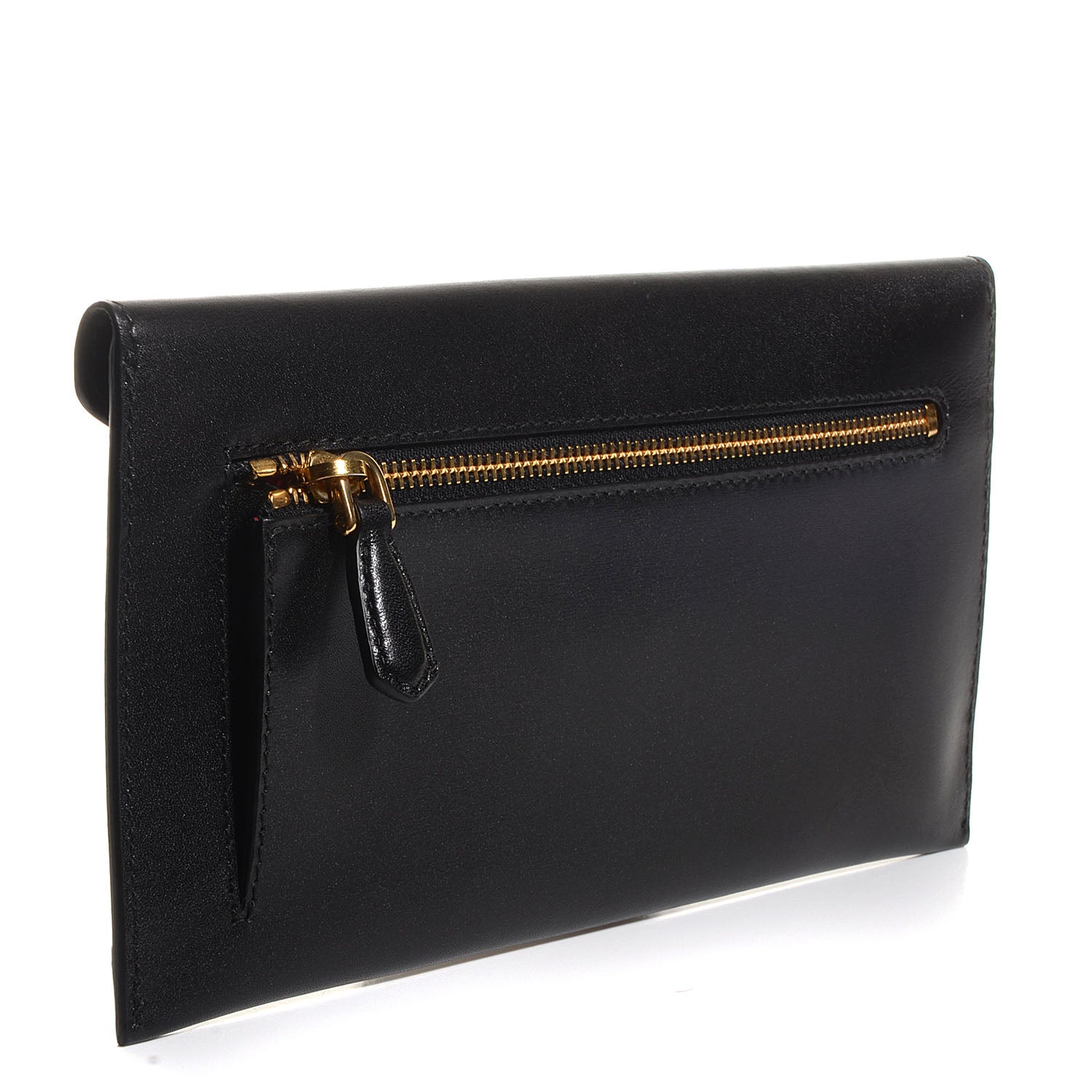Prada Box Calfskin Envelope Wallet Black Fuoco 3 of 10