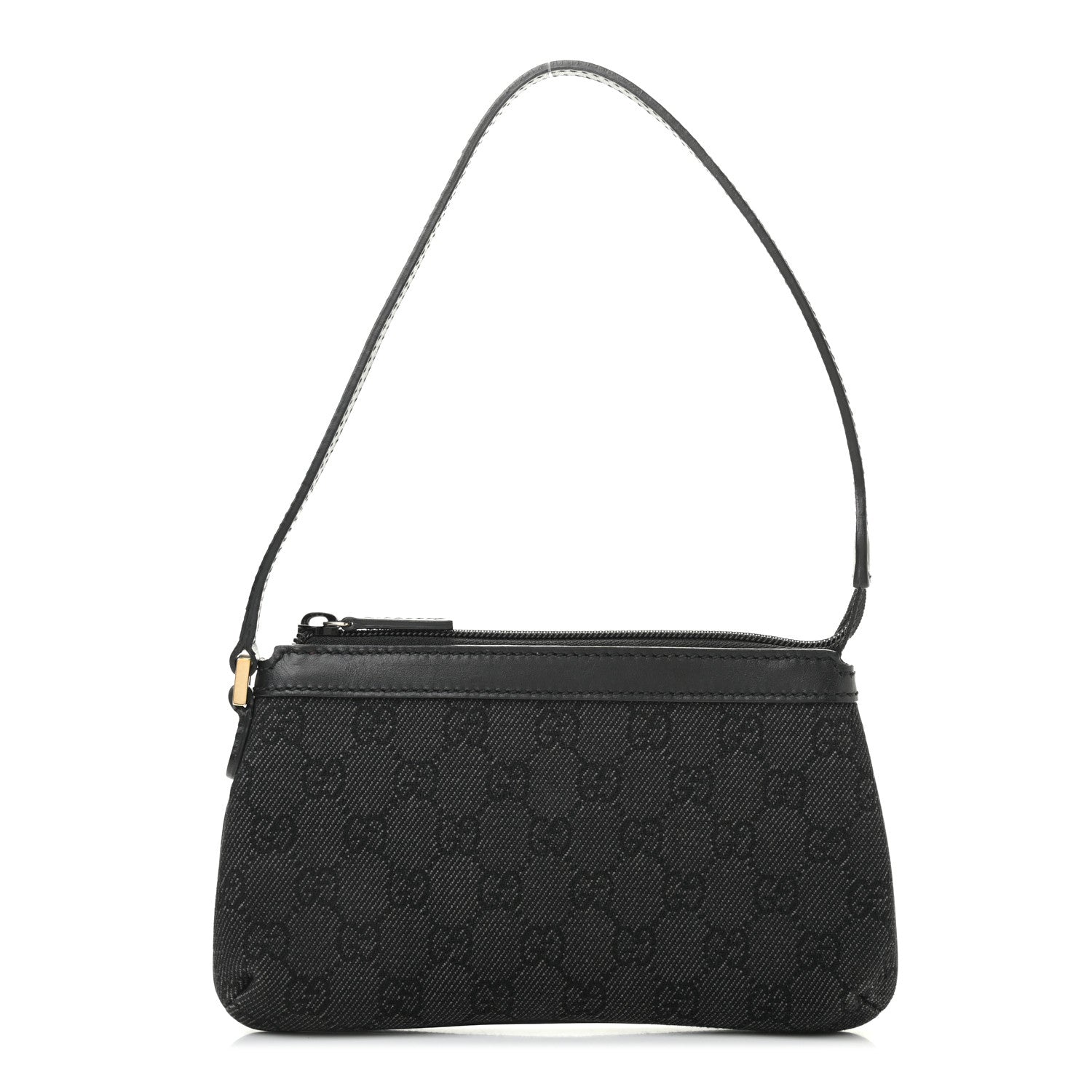 Gucci Denim Monogram Pouch Black 1 of 8