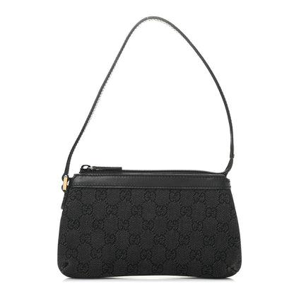 Gucci Denim Monogram Pouch Black 1 of 8