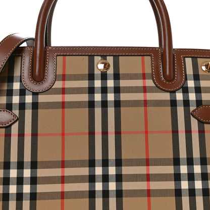 Burberry Calfskin Vintage Check Two Handle Title Bag Archive Beige 13 of 17