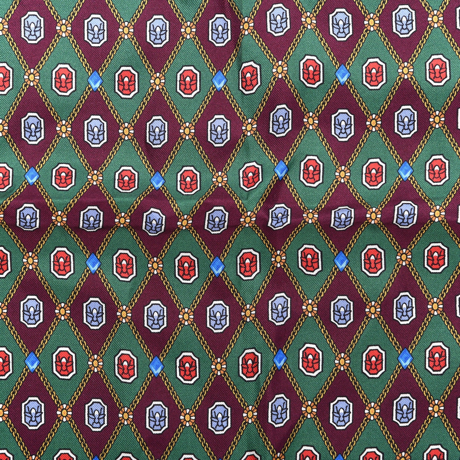 Gucci Silk Argyle Chain Print Scarf Red 2 of 3