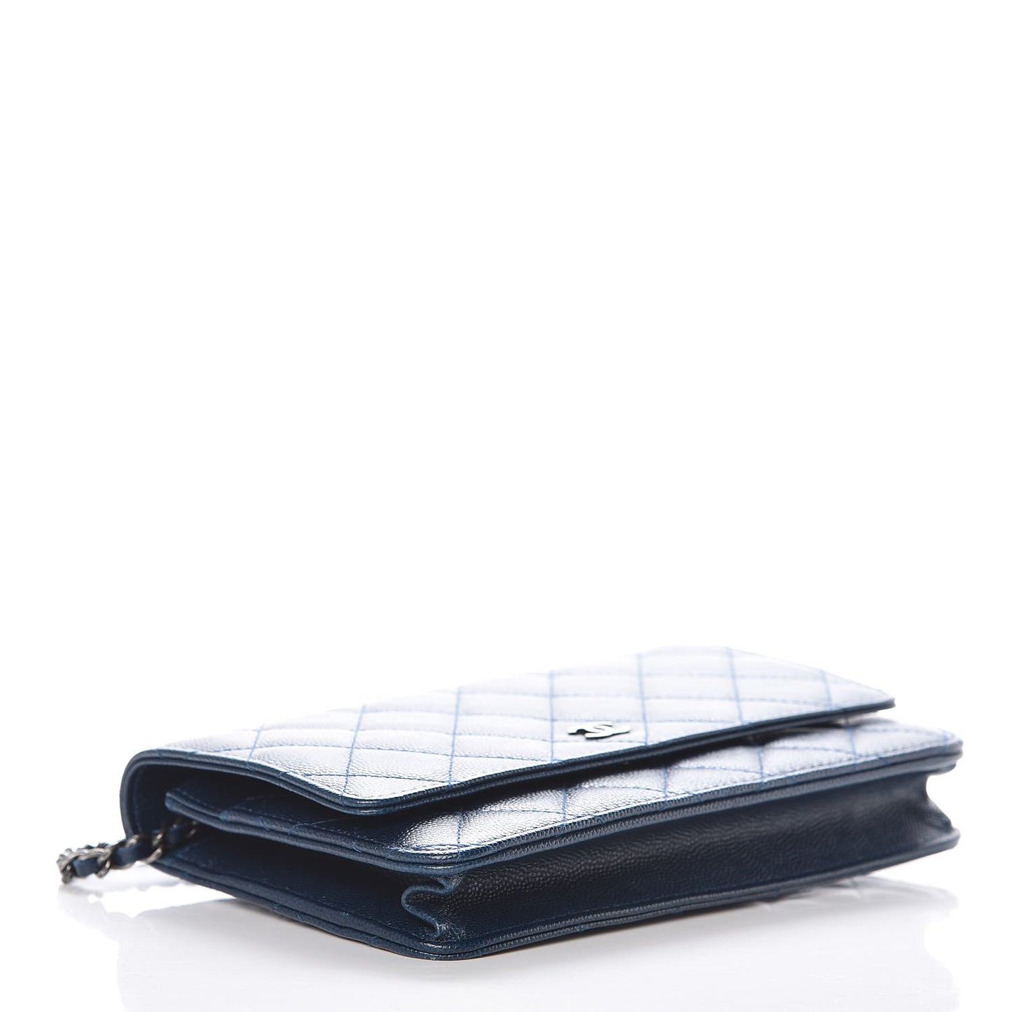 Caviar Quilted Wallet On Chain WOC Blue