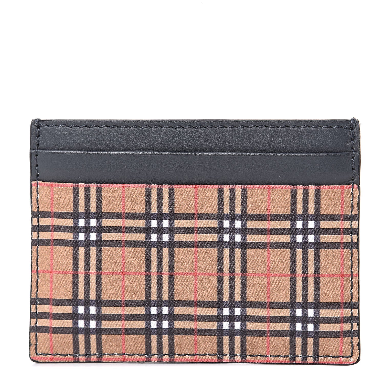 Burberry Mini Vintage Check Calfskin Sandon Card Case Antique Yellow 1 of 8