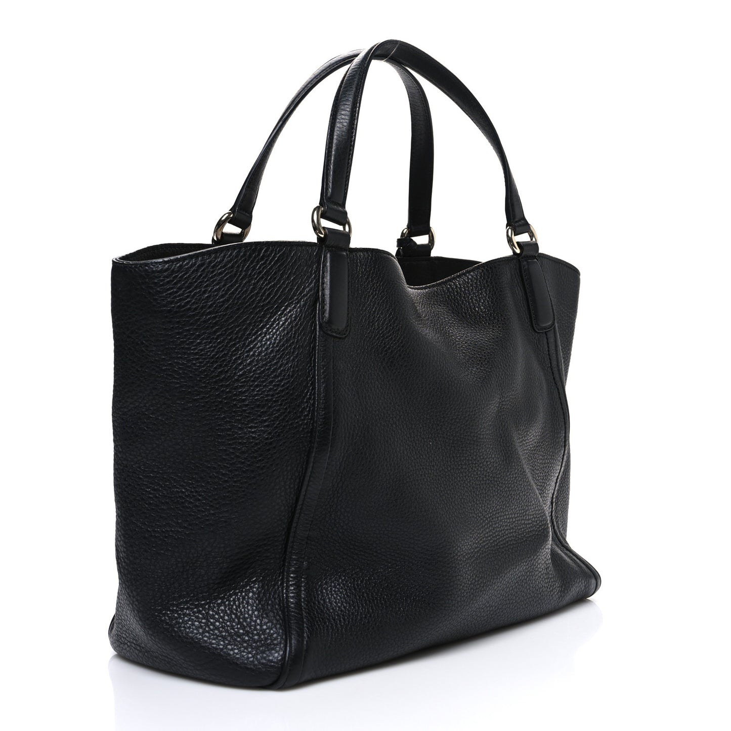 Pebbled Calfskin Medium Soho Shoulder Bag Black