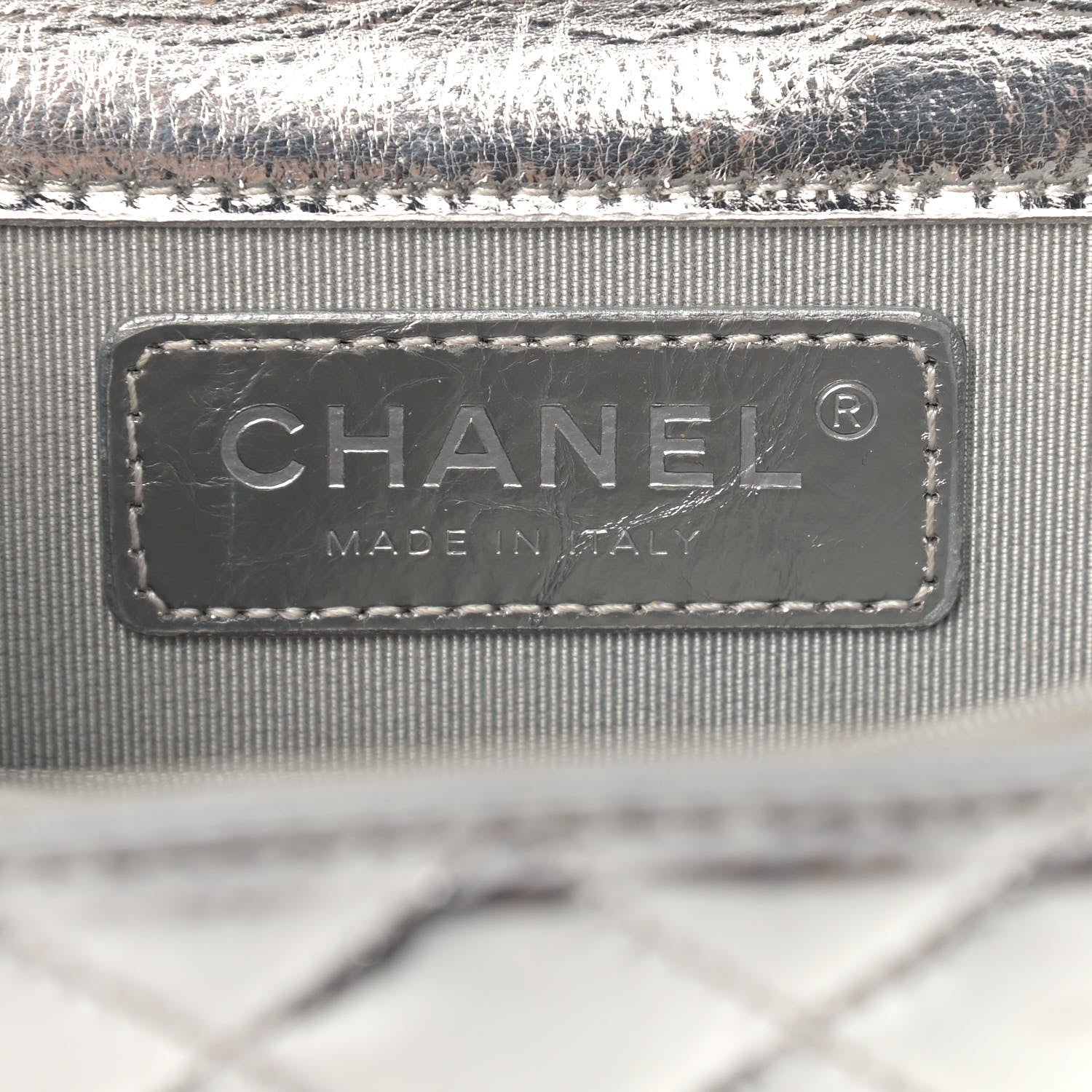 Chanel Metallic Goatskin Quilted North South Boy Flap Silver 6 of 12