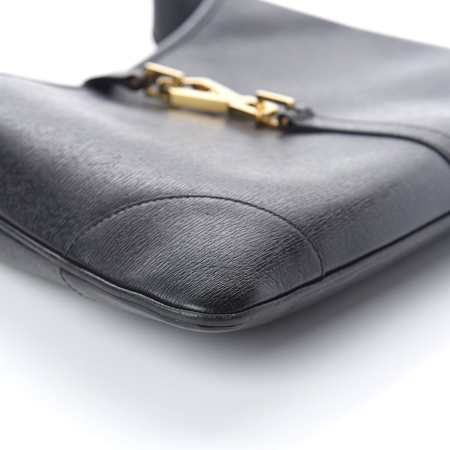 Calfskin Bamboo Handle Shoulder Bag Black