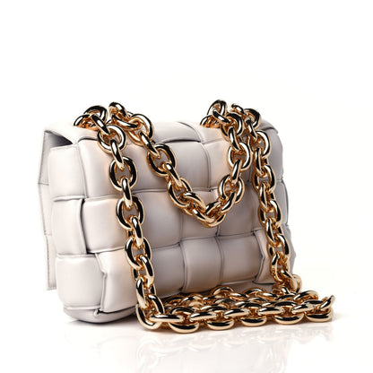 Bottega Veneta Lambskin Maxi Intreccio Padded Chain Cassette Crossbody Bag White 2 of 4