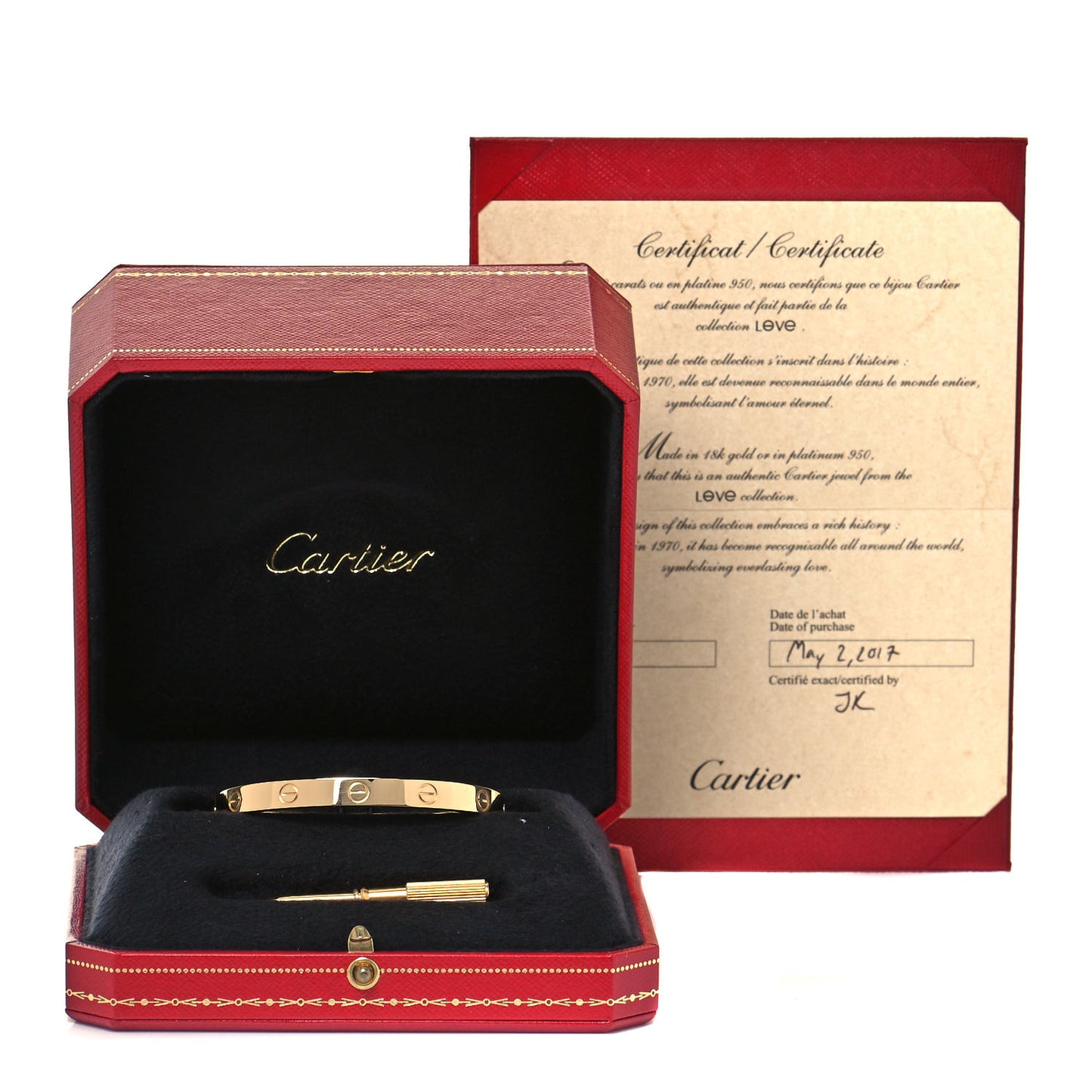 18K Yellow Gold LOVE Bracelet 17