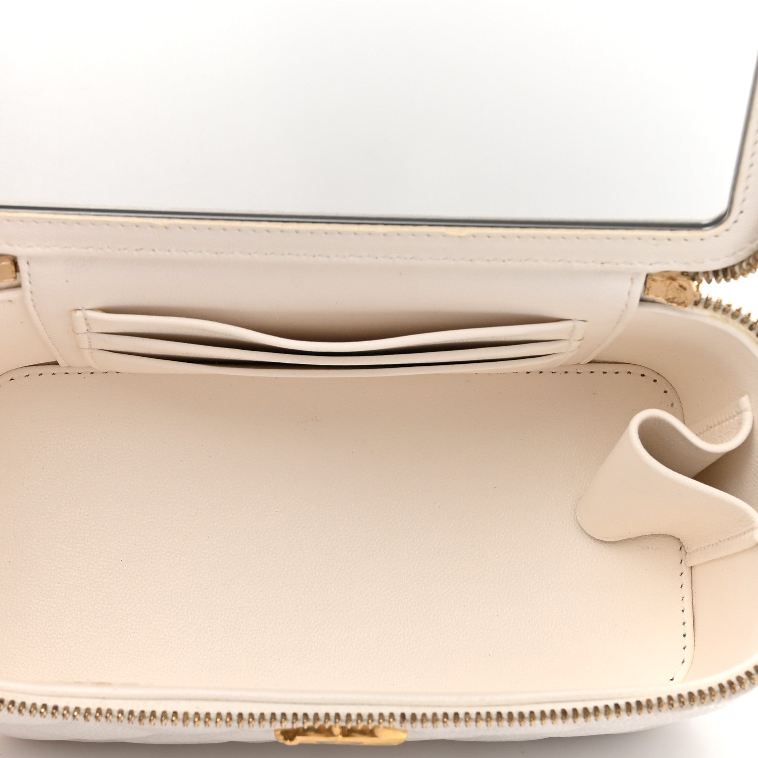 Chanel Caviar Quilted Sweetheart Vanity Case White 5 of 13