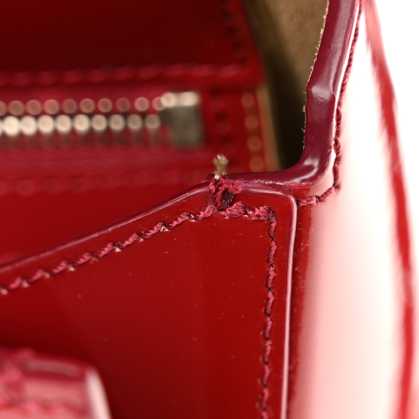 Patent Calfskin Mini Pandora Box Crossbody Bag Red