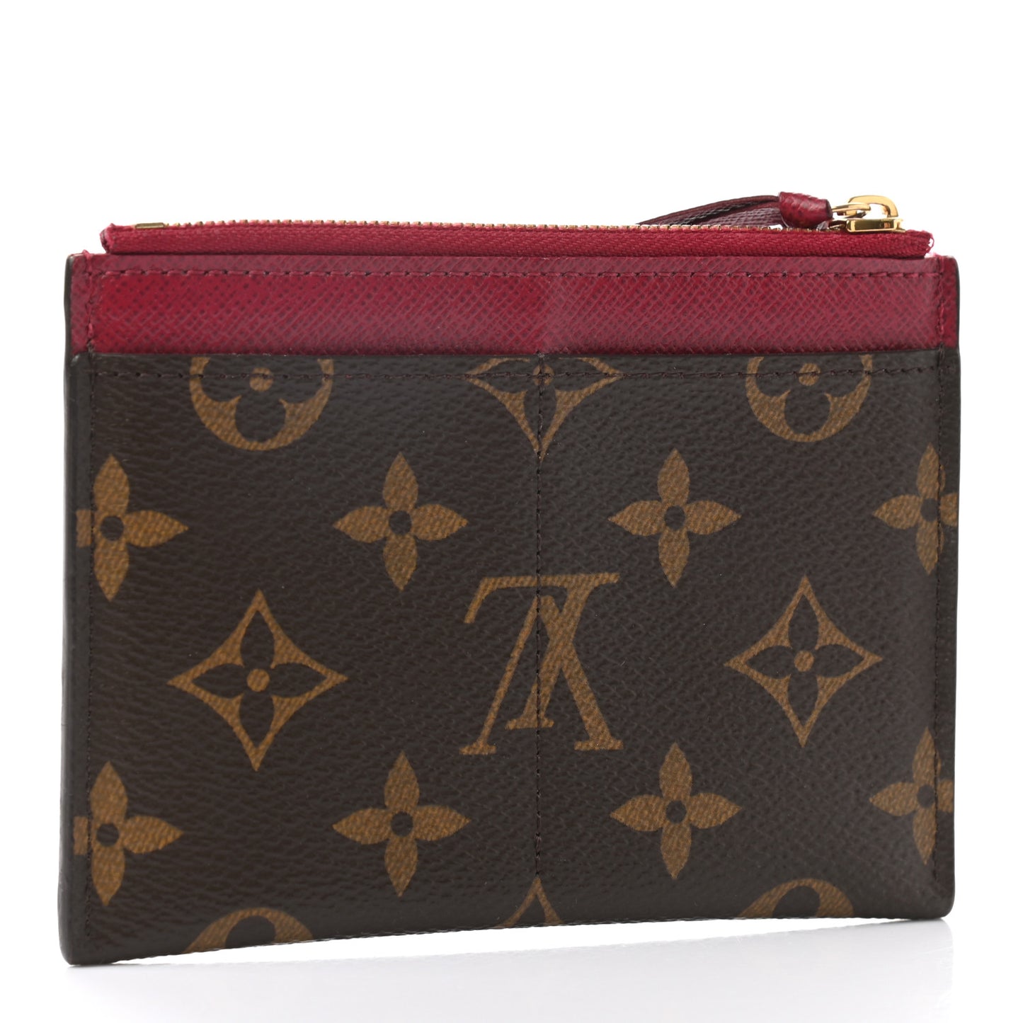 Monogram Zipped Card Holder Fuchsia