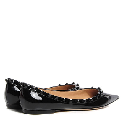 Valentino Garavani Patent Rockstud Ballerina Flats 36.5 Black 4 of 7