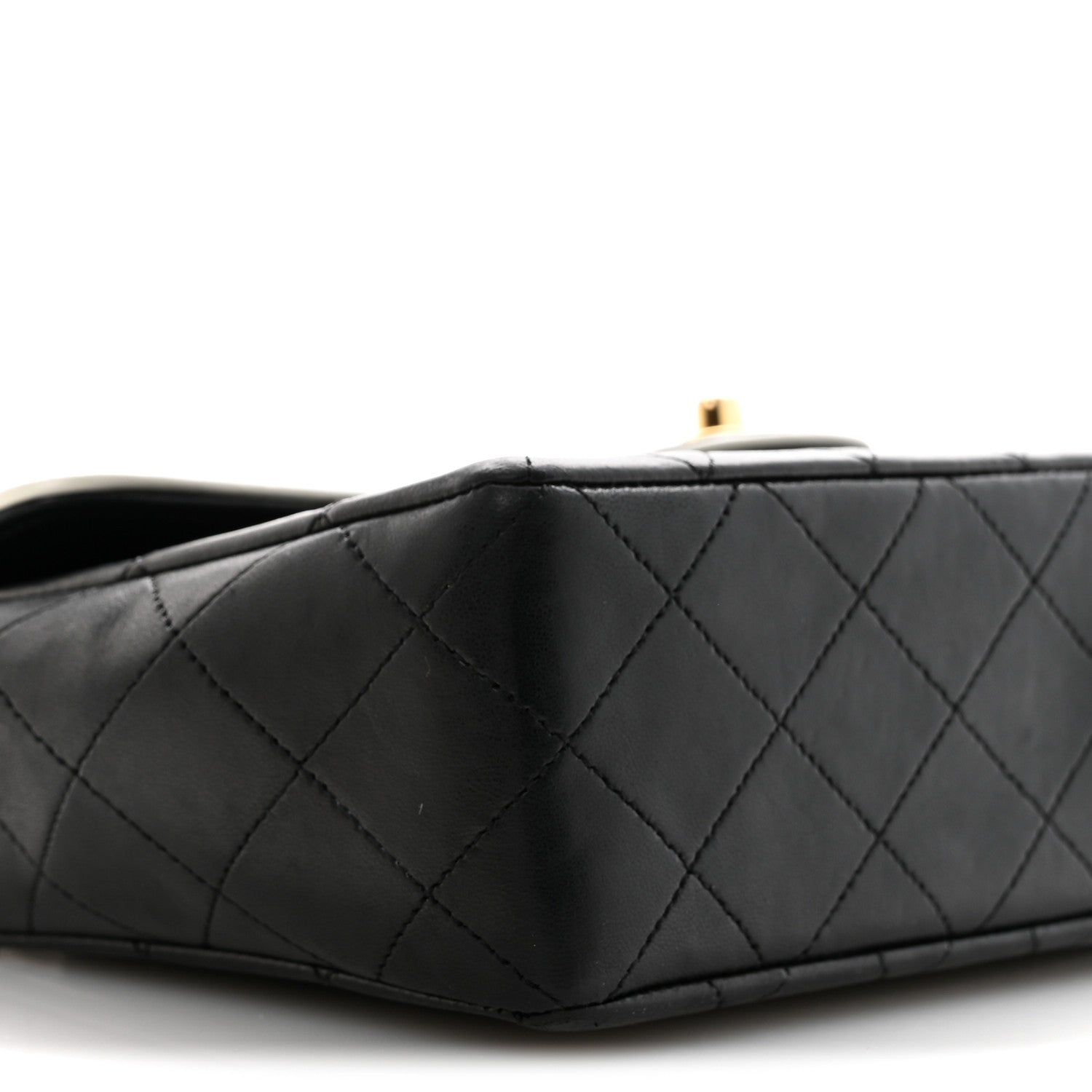 Chanel Lambskin Quilted Single Flap Black White 9 of 15