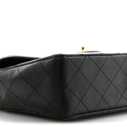 Chanel Lambskin Quilted Single Flap Black White 9 of 15