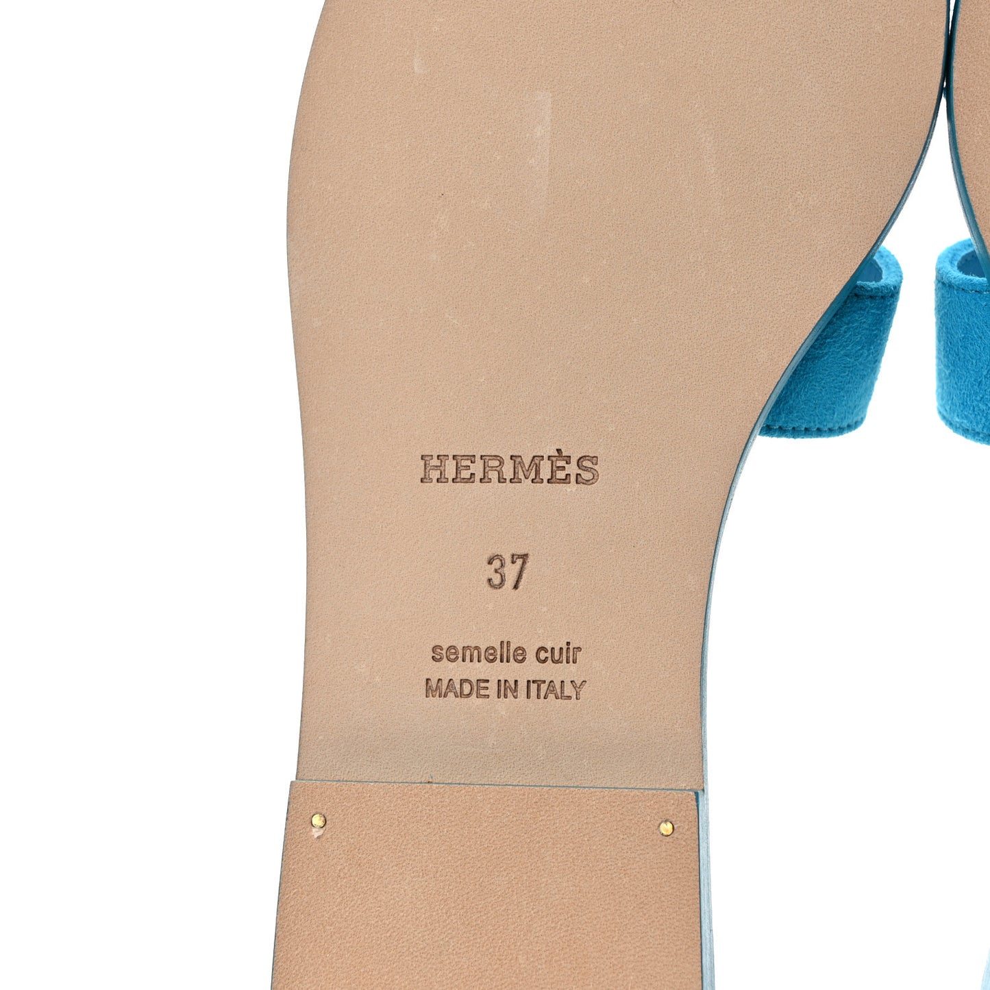 Suede Goatskin Oran Sandals 37 Bleu Vif