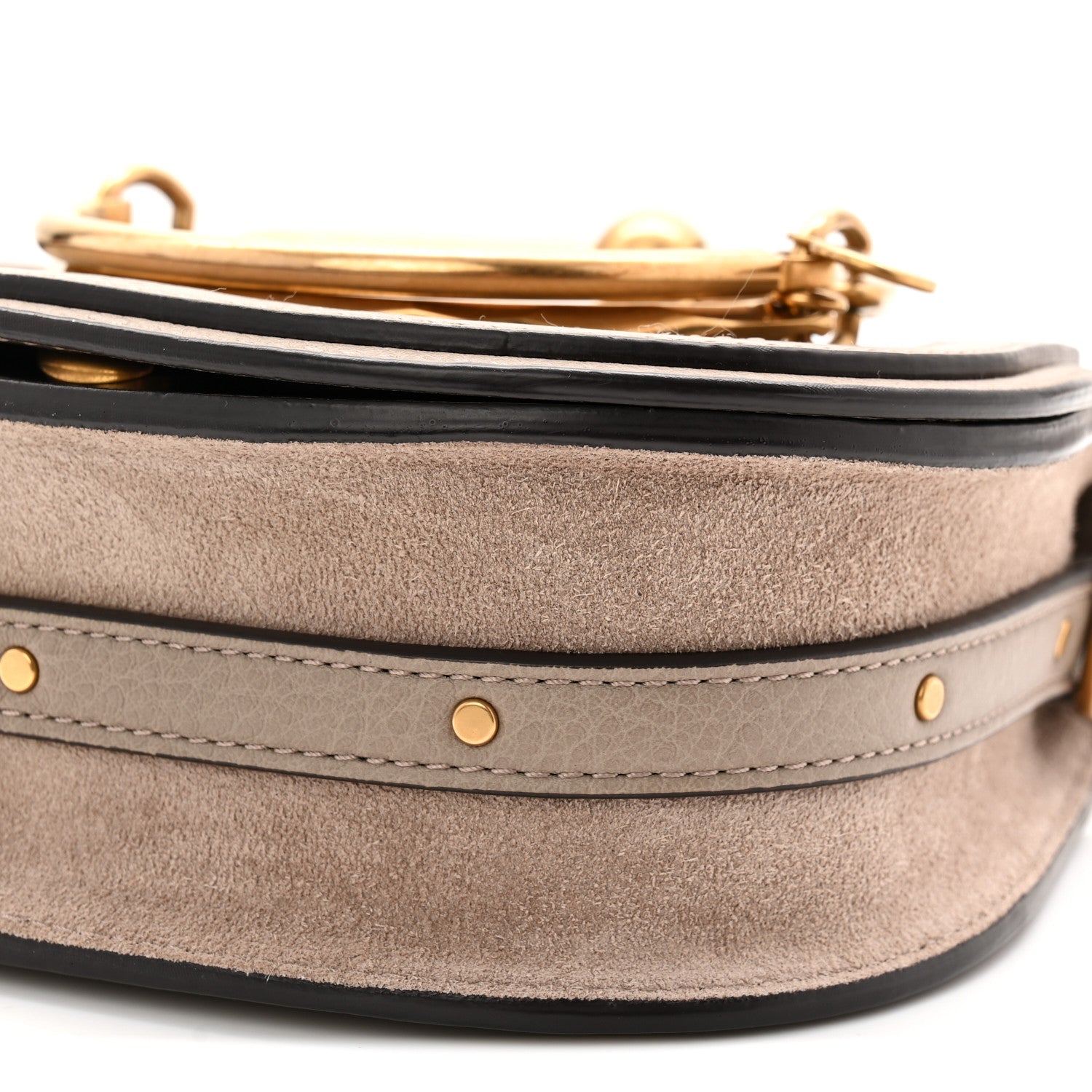 Chloe Calfskin Suede Small Nile Bracelet Bag Motty Grey 10 of 10