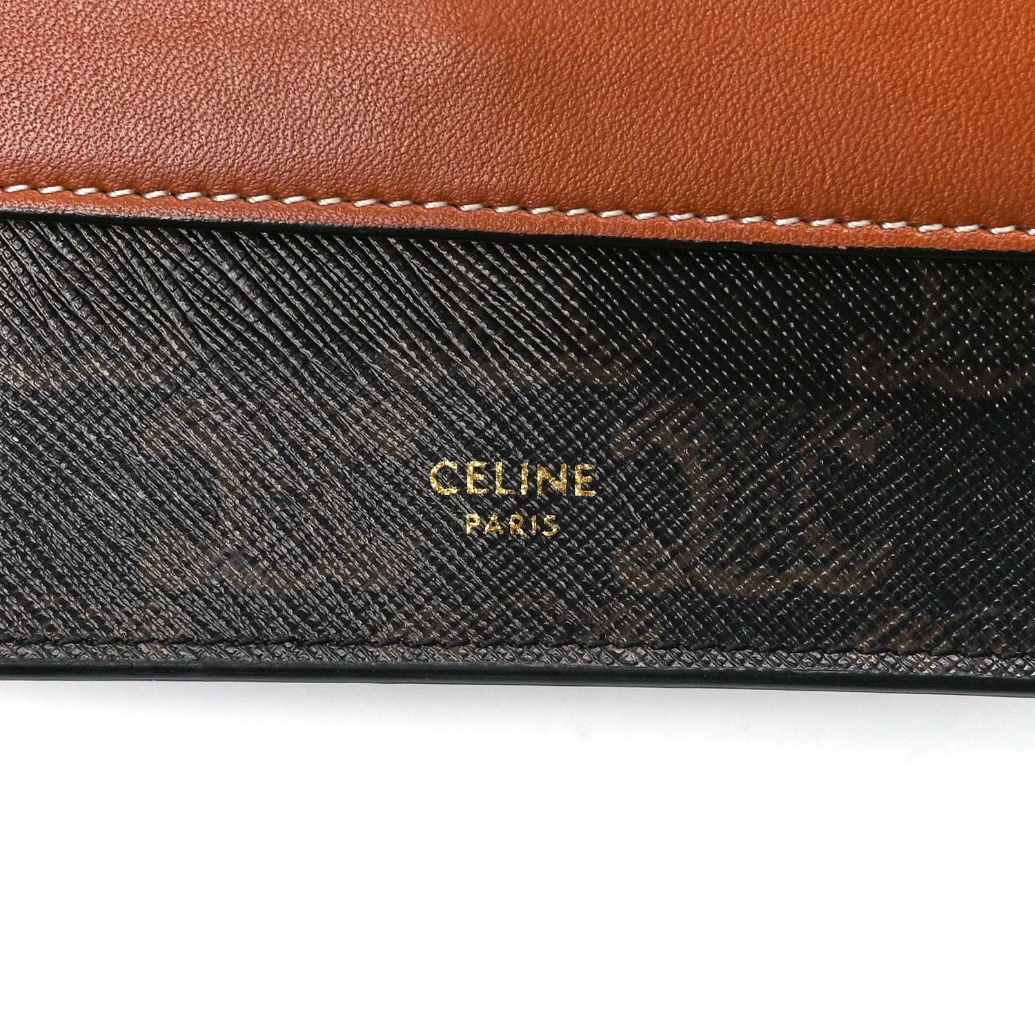 Celine Triomphe Canvas Lambskin Wallet On Strap Tan 9 of 13
