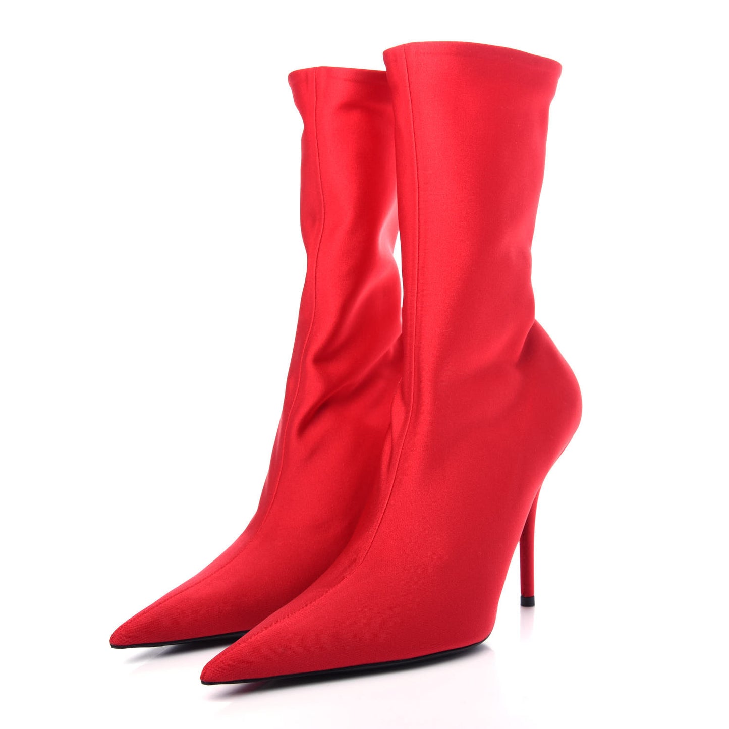 Jersey Crepe Extreme Pointed Toe Knife Booties 39 Rouge