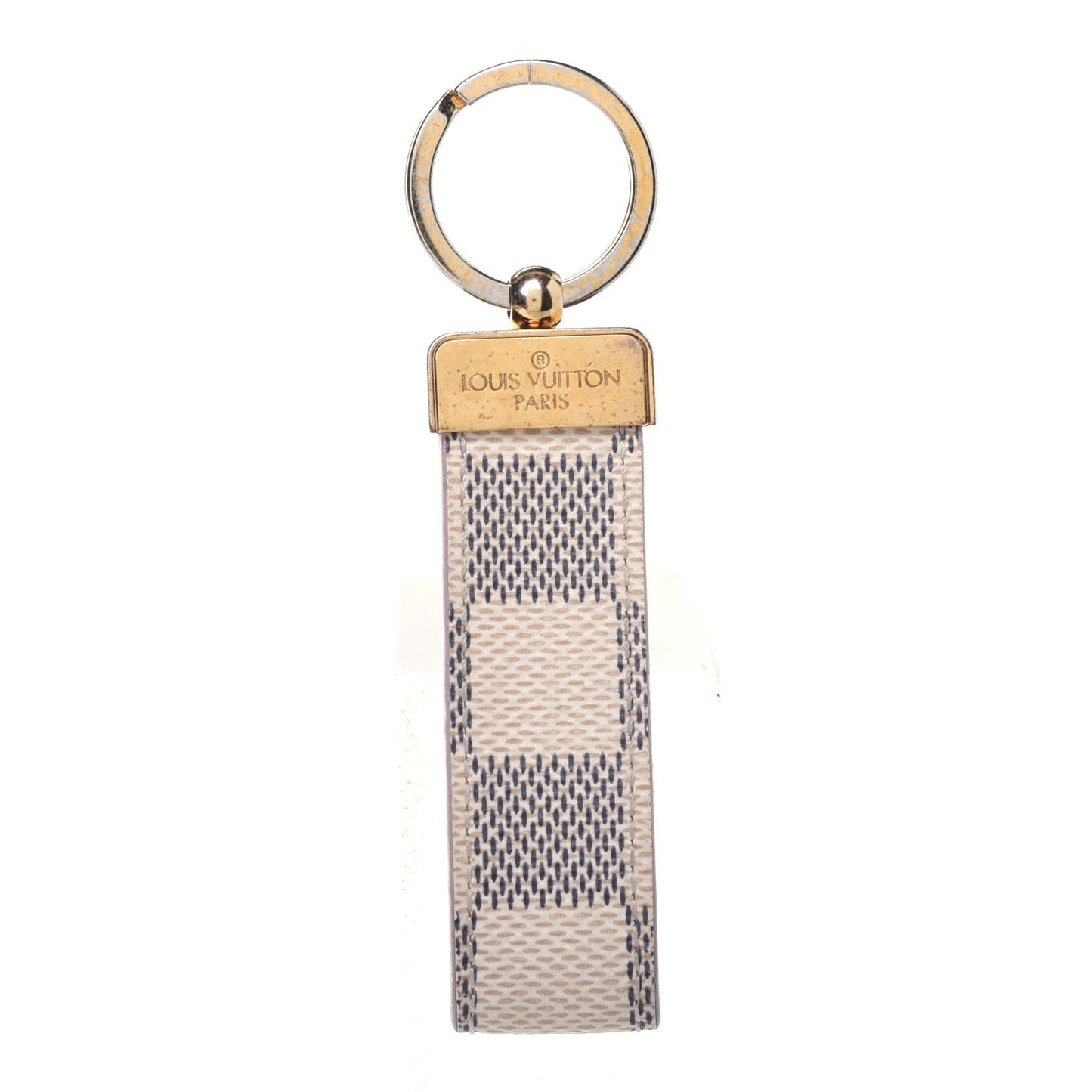 Damier Azur Dragonne Key Holder Rose Ballerine