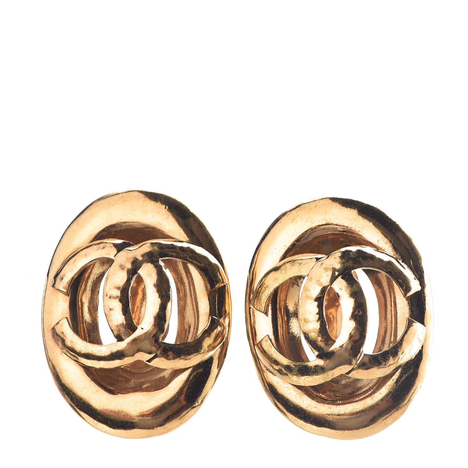 Chanel CC Clip On Earrings Gold 1 of 5