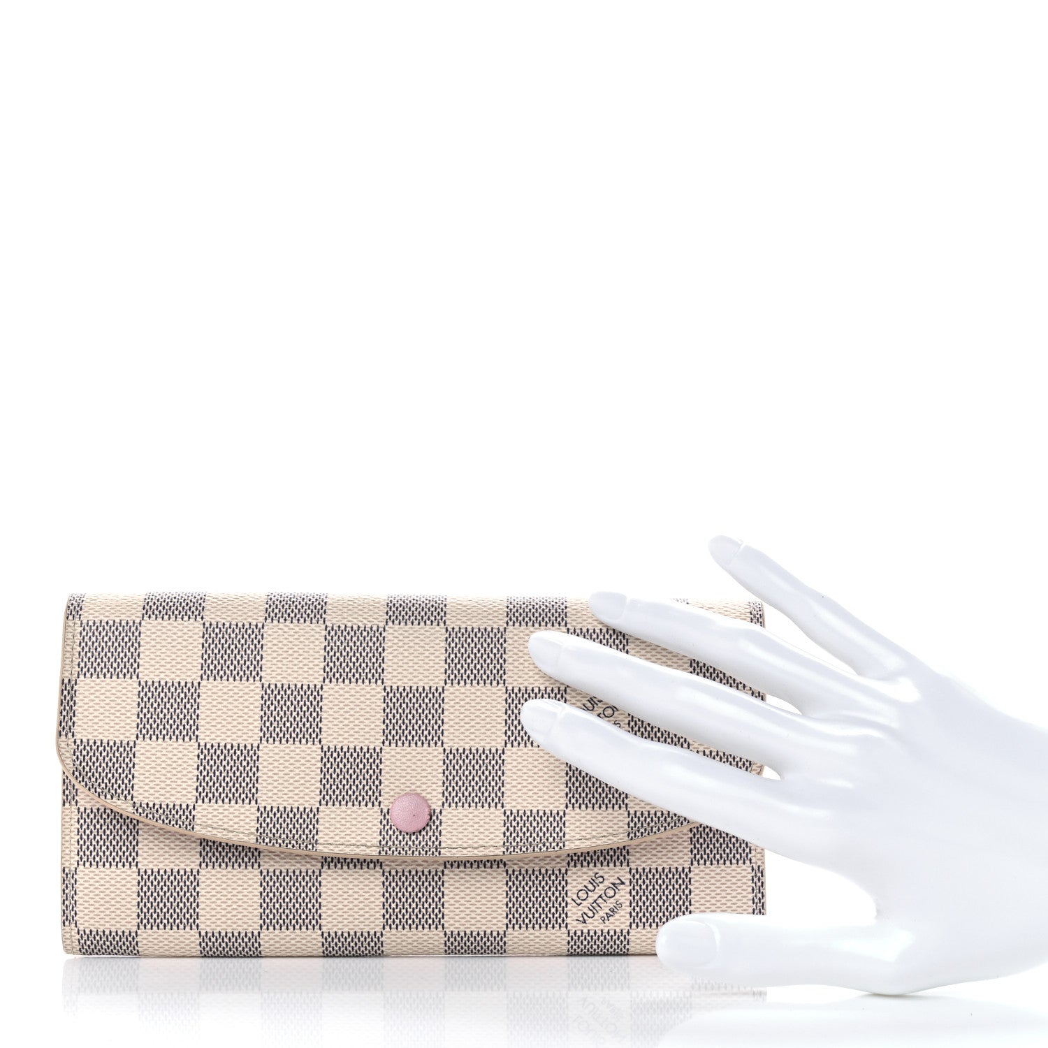 Louis Vuitton Damier Azur Emilie Wallet Rose Ballerine 2 of 11