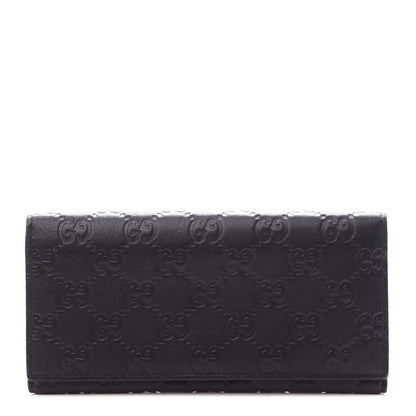 Gucci Guccissima Continental Flap Wallet Black 1 of 8