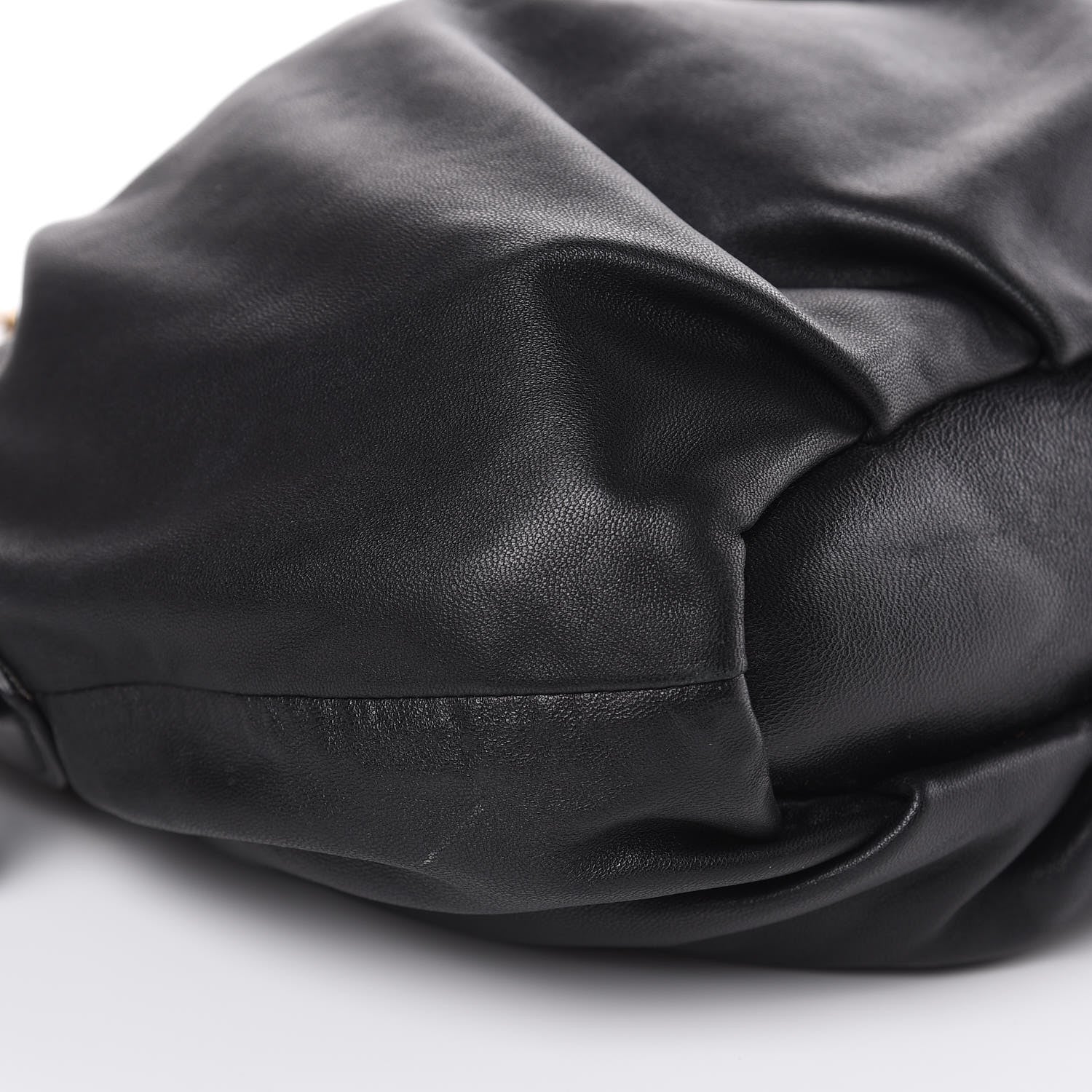 Prada Soft Calf Pleated Hobo Black 8 of 9