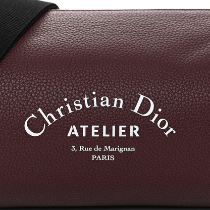 Christian Dior HOMME Grained Calfskin Mens Roller Pouch Burgundy 7 of 9