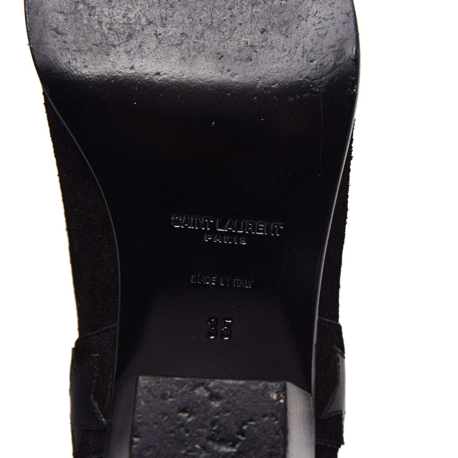 Saint Laurent Suede Rock 40 Stars Ankle Boots 35 Black 9 of 10