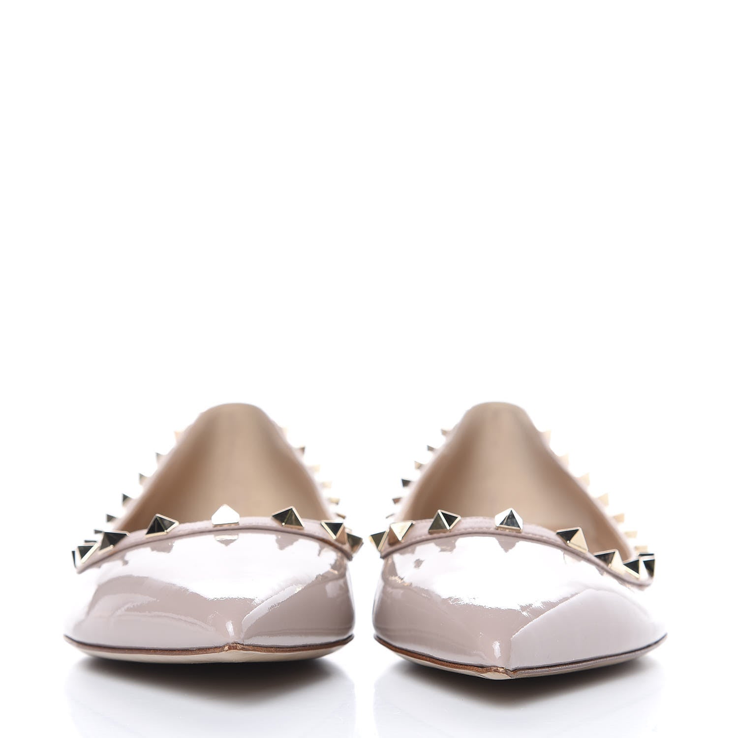 Valentino Garavani Patent Rockstud Ballerina Flats 41 Poudre 2 of 9