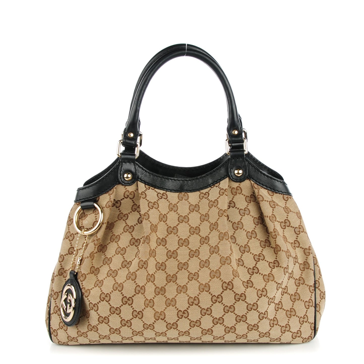 Monogram Medium Sukey Tote Beige Ebony Black