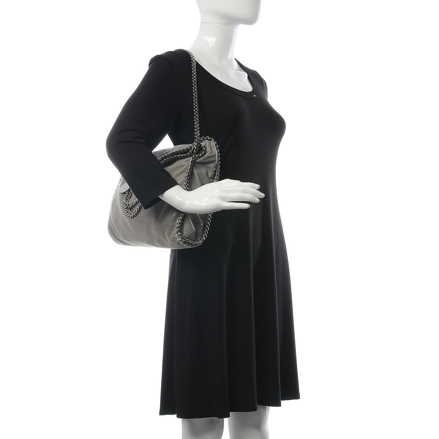 Shaggy Deer Falabella Fold Over Tote Grey