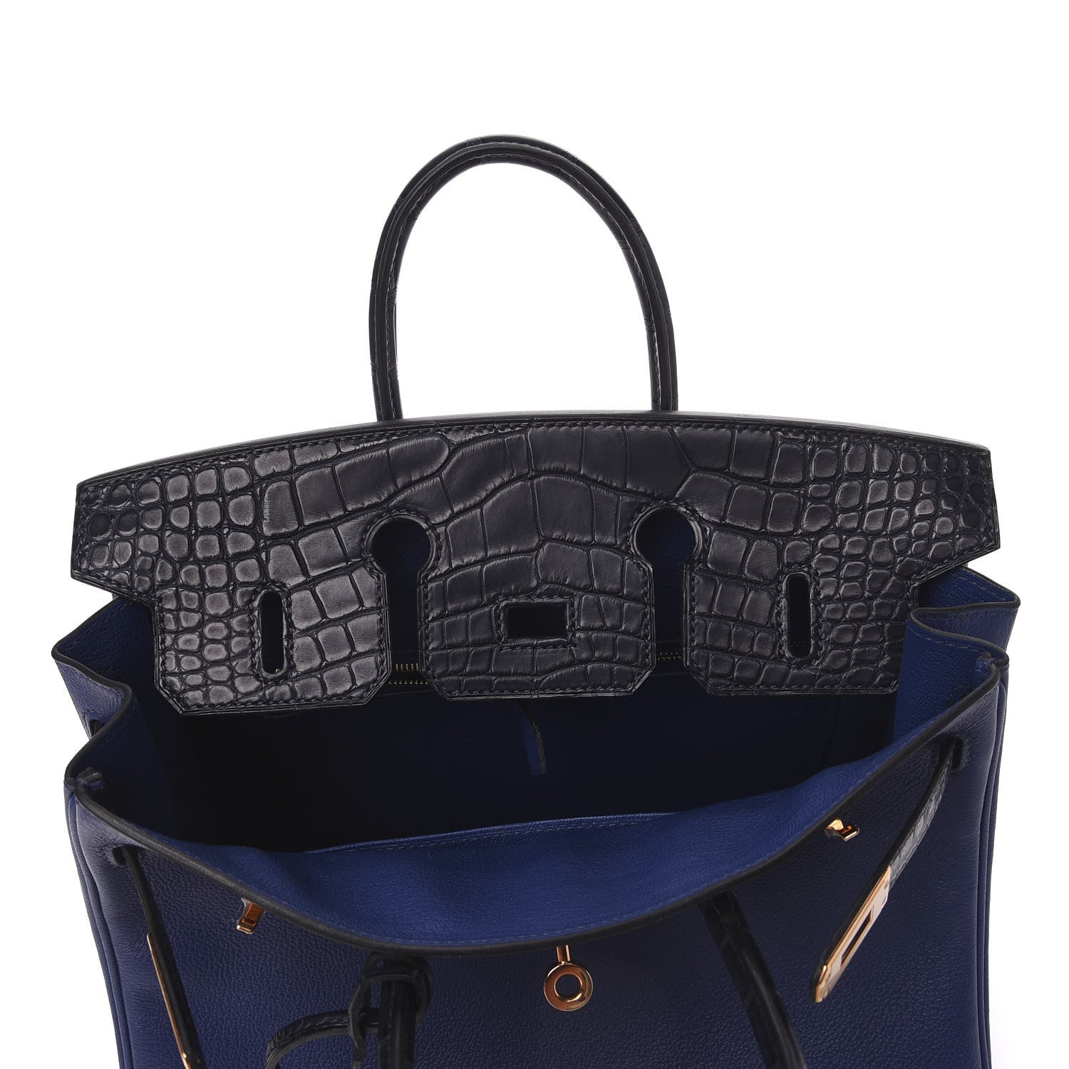 Hermes Taurillon Novillo Matte Alligator Birkin Touch 25 Bleu Saphir Marine 24 of 31