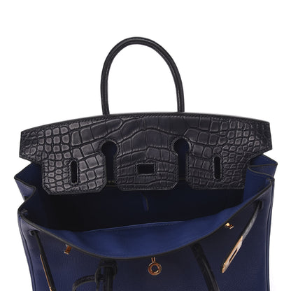 Hermes Taurillon Novillo Matte Alligator Birkin Touch 25 Bleu Saphir Marine 24 of 31