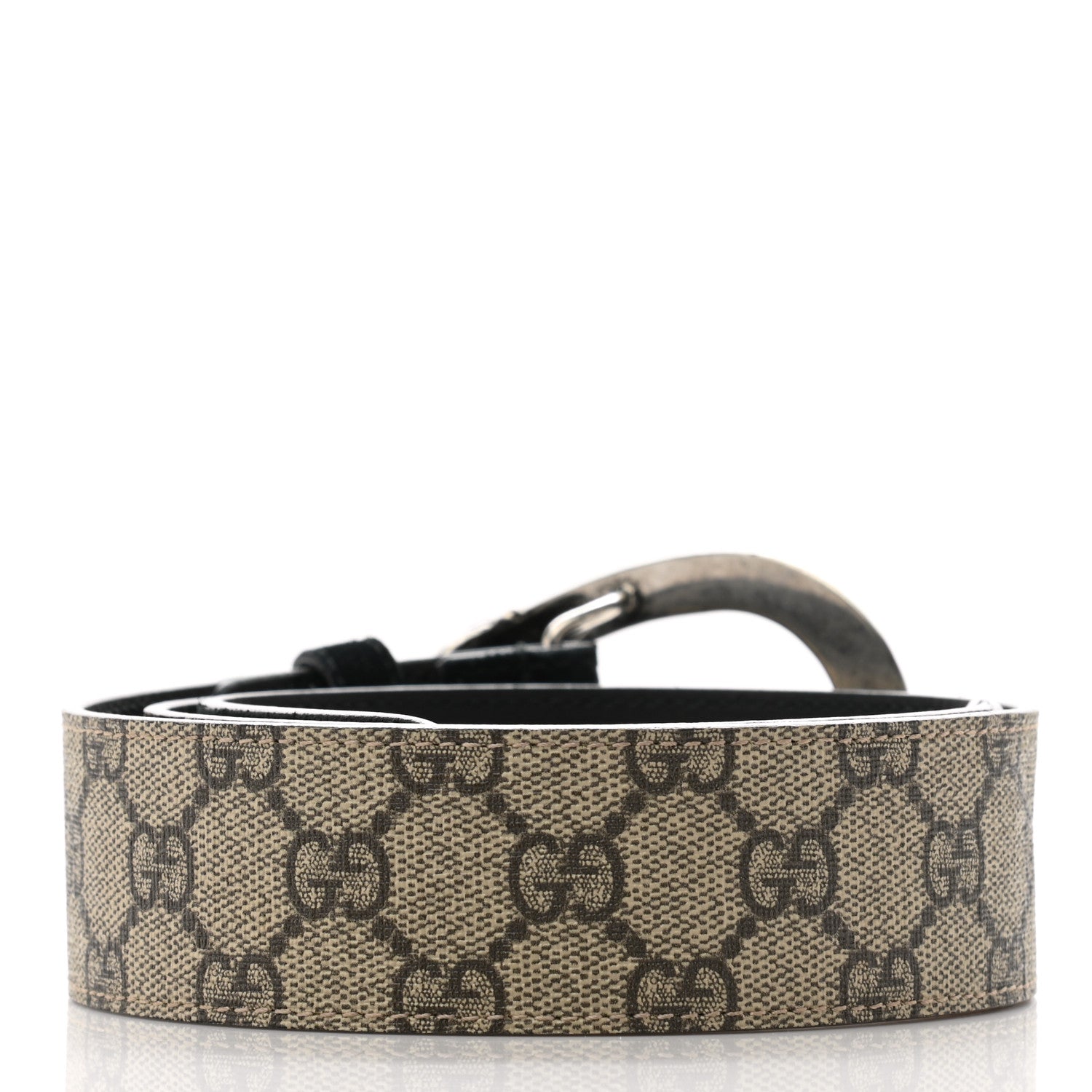 Gucci GG Supreme Monogram Suede Dionysus 40mm Belt 80 32 Beige Black 2 of 6