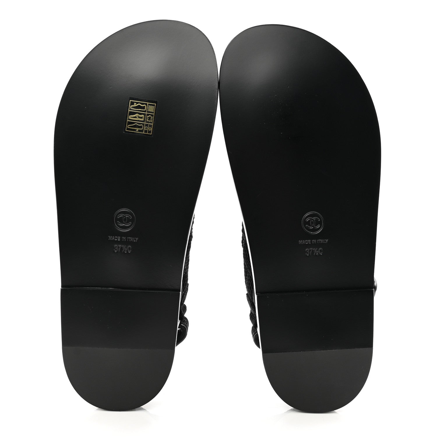 Chanel Fabric Velcro Dad Sandals 37.5 Black 6 of 9