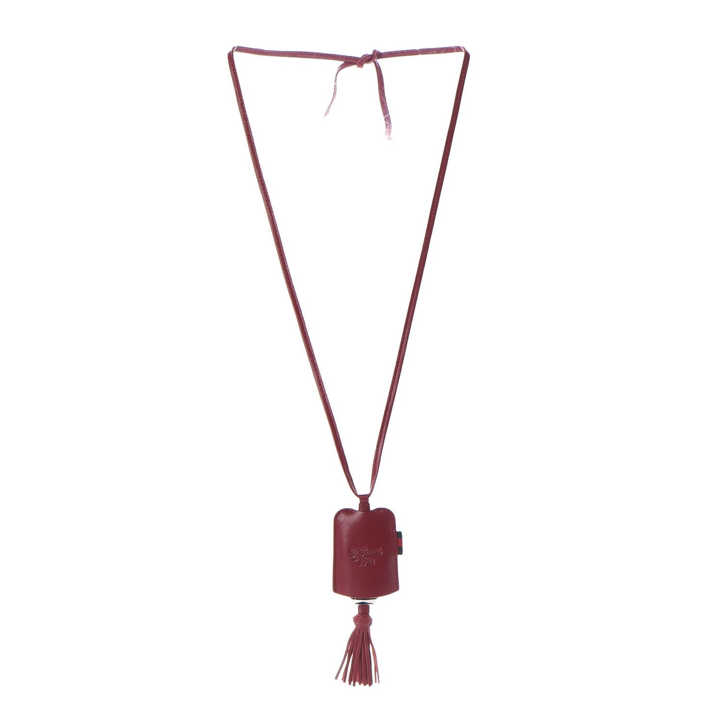 Stainless Steel Calfskin 1921 Pendant Quartz Watch Red