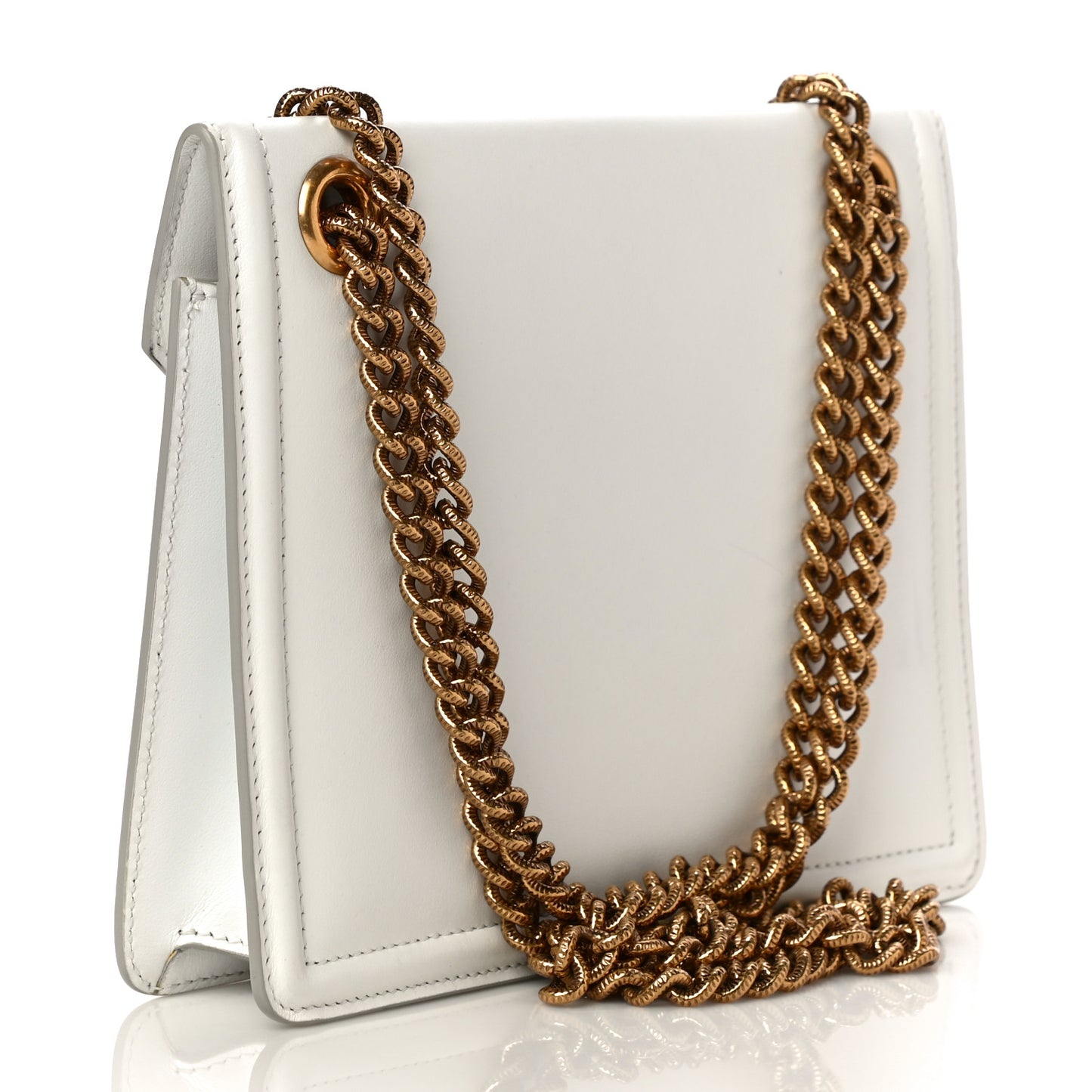 Smooth Calfskin Medium Devotion Crossbody Bag White