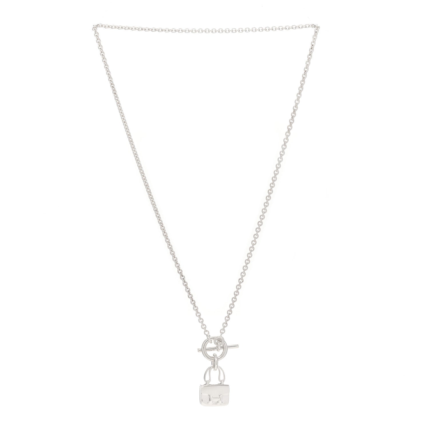 Hermes Sterling Silver Constance Amulettes Pendant Necklace 2 of 4