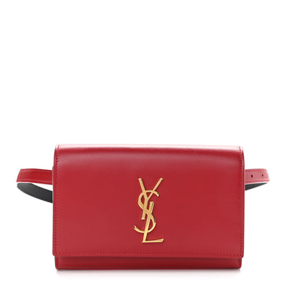 Saint Laurent Smooth Calfskin Monogram Kate Belt Bag Red 1 of 9