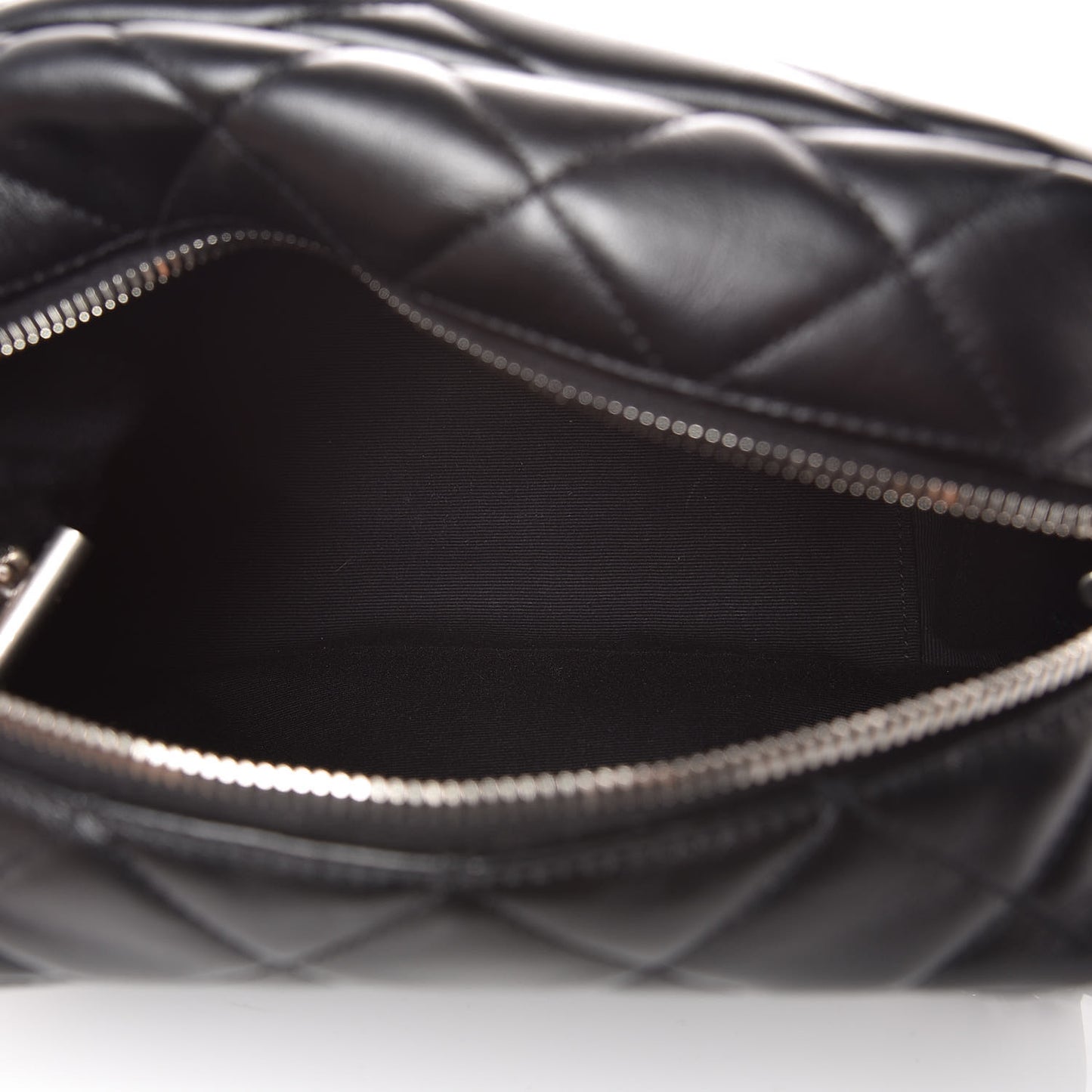 Calfskin Y Quilted Monogram Small Loulou Bowling Bag Black
