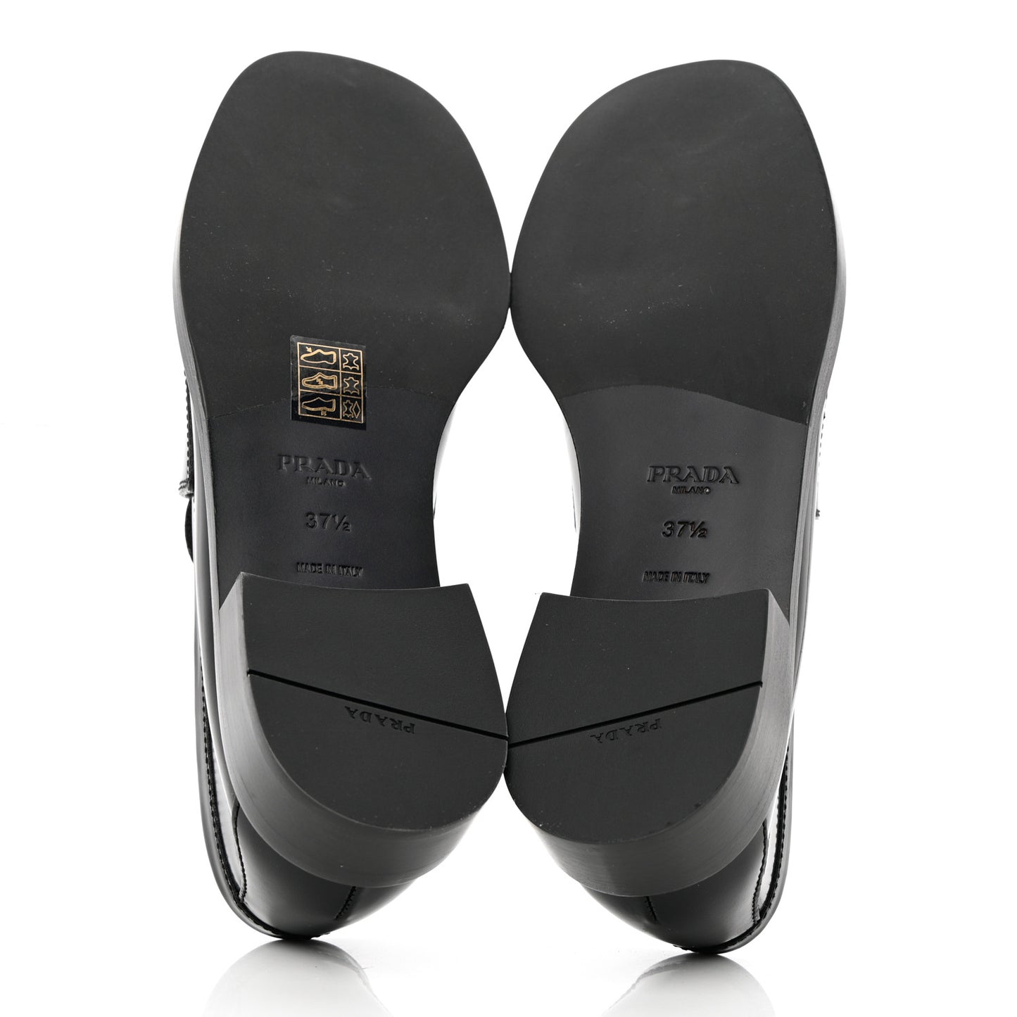 Spazzolato Metal Triangle Logo 20mm Loafers 37.5 Black