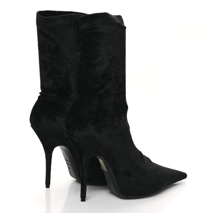 Balenciaga Velvet Spandex Extreme Pointed Toe Knife Ankle Boots 38 Black 4 of 8
