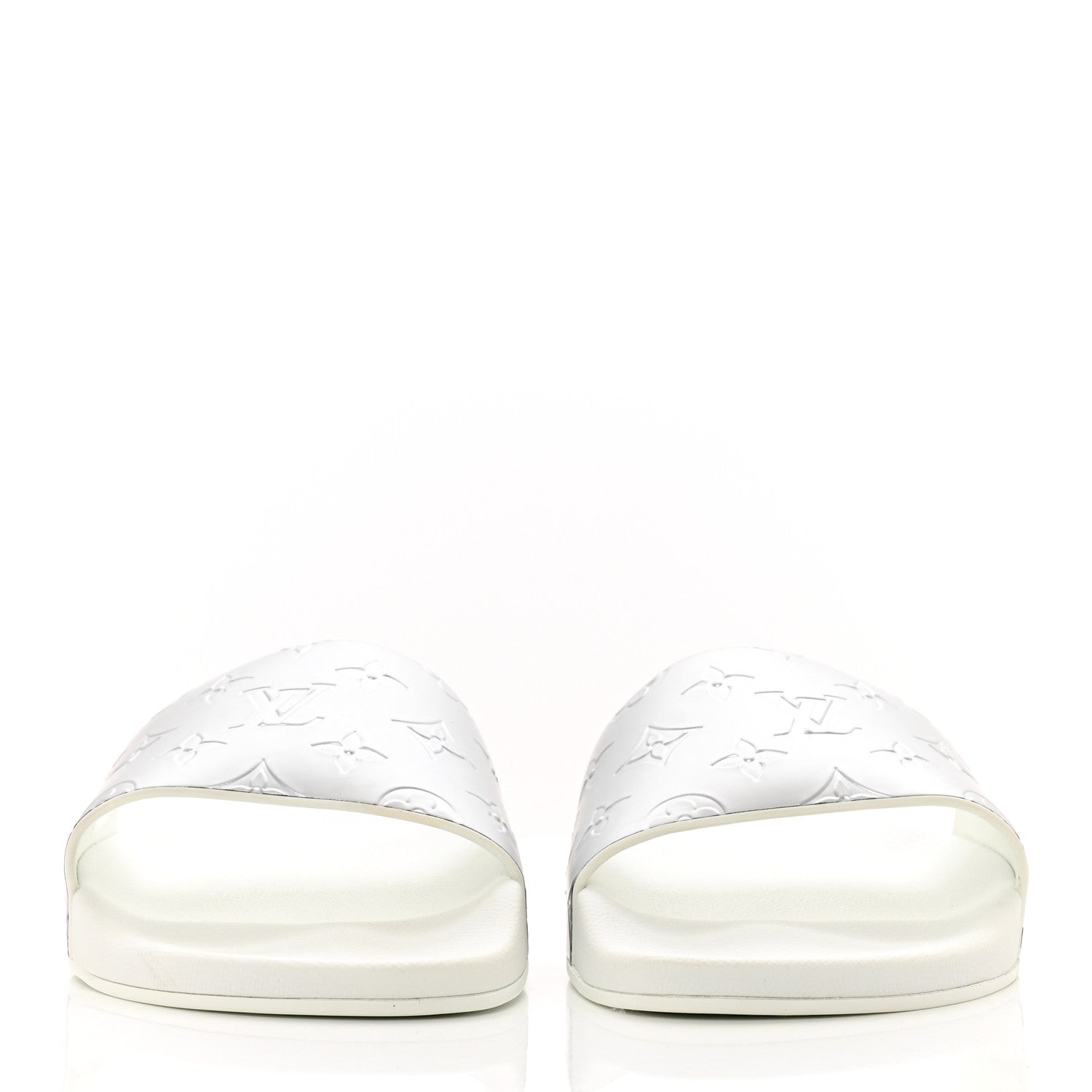 Louis Vuitton Metallic Rubber Embossed Monogram Mens Waterfront Mules 10 2 of 8